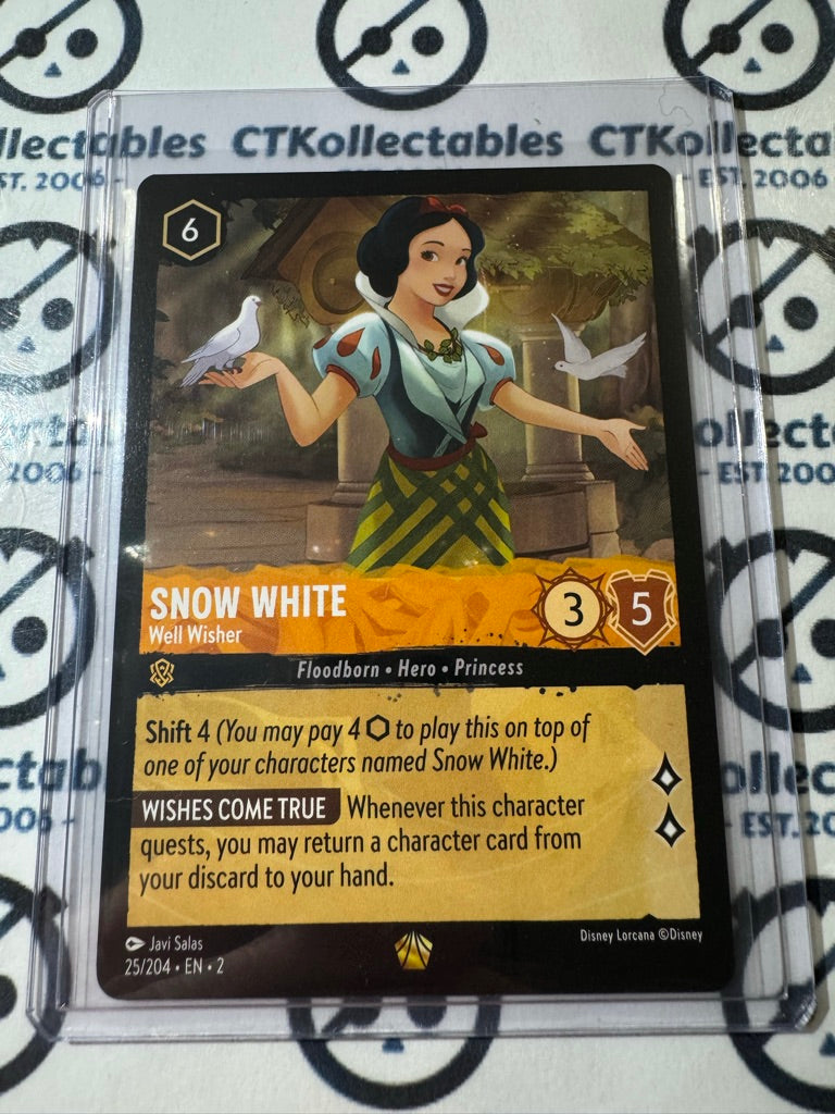 2024 Disney Lorcana Floodborn Non-Foil #25 Snow White, Well Wisher – Legendary