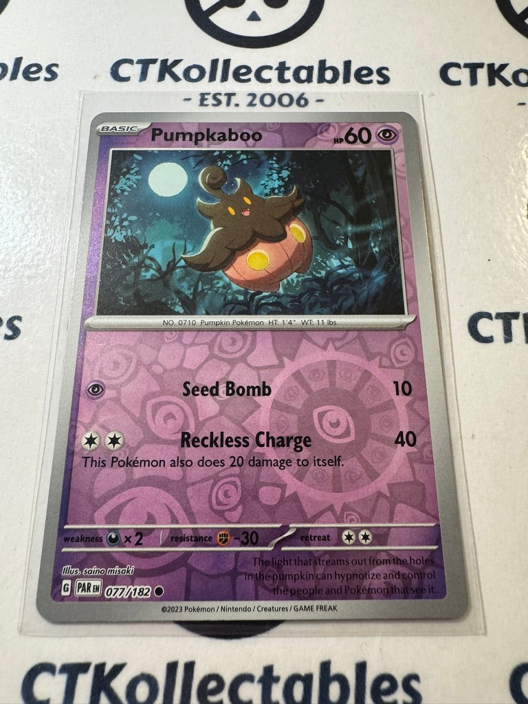 Pumpkaboo Reverse Holo #077/182 2023 Scarlet & Violet Paradox Rift Pokémon