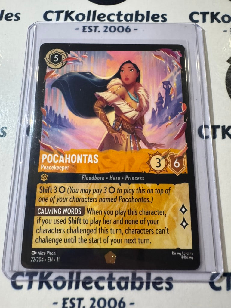 Disney Lorcana Winterspell 22/204  Pocahontas – Peacekeeper Legendary