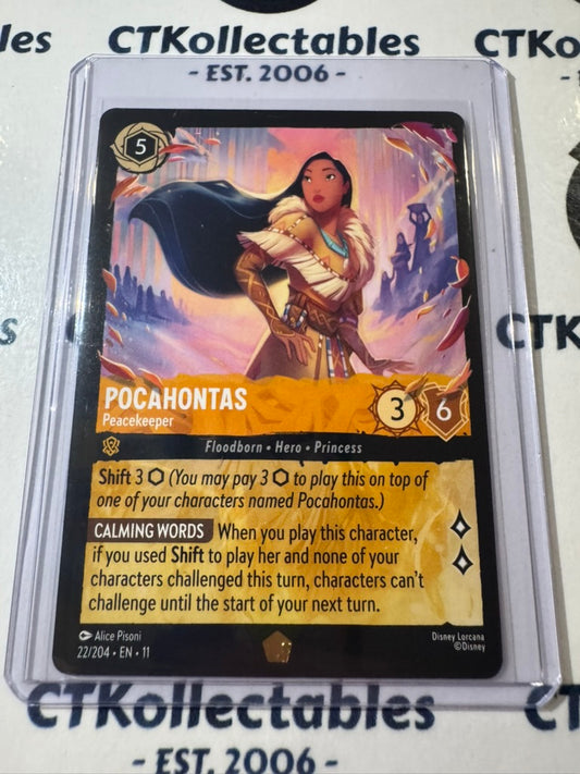 Disney Lorcana Winterspell 22/204  Pocahontas – Peacekeeper Legendary