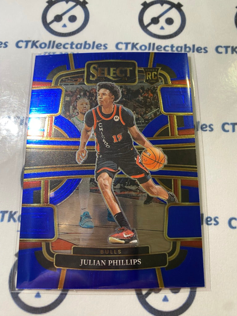 2023-24 Panini NBA Select Julian Phillips Blue Rookie Concourse #82