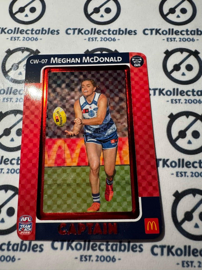 2025 AFLW Teamcoach Maccas Captain RED - Meghan McDonald CW-07 Cats