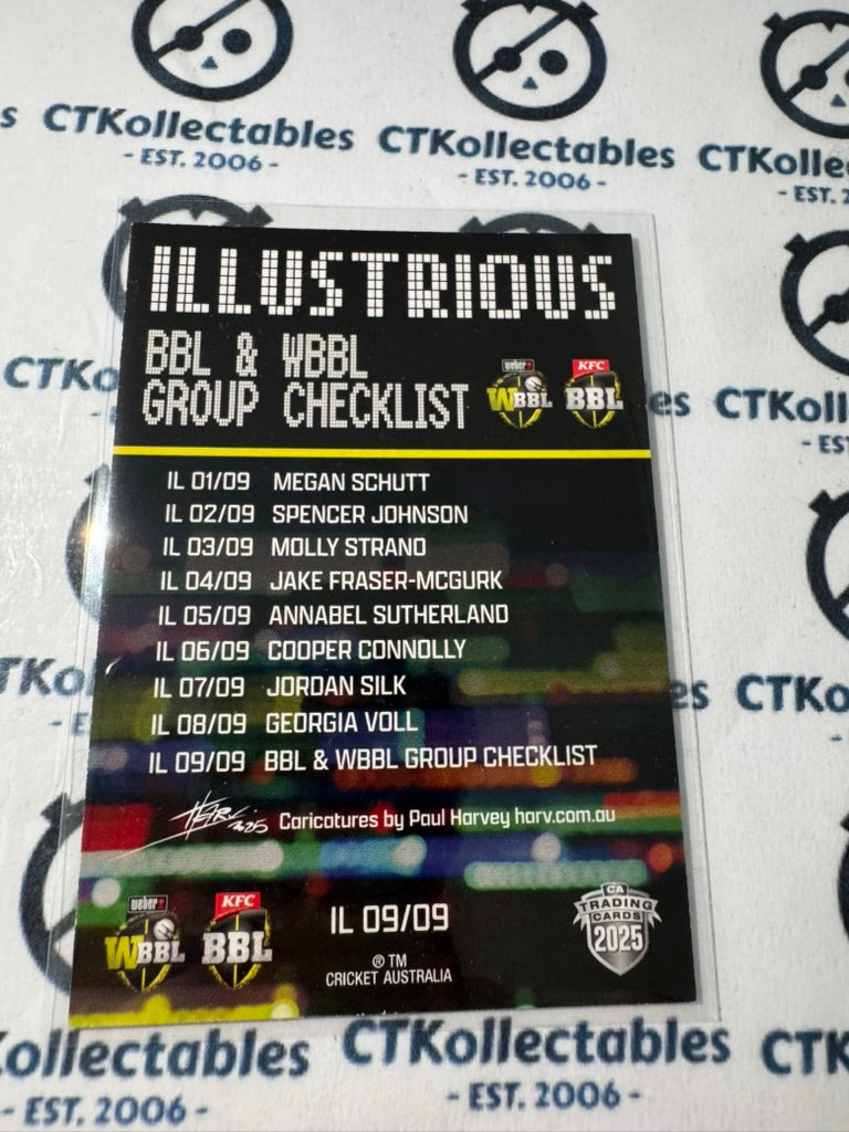 2025/26 CA Cricket Traders Illustrious Checklist IL09/09