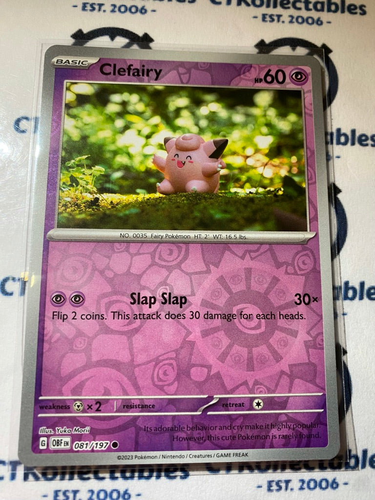 Clefairy Reverse Holo #081/197 2023 Obsidian Flames Pokemon Card