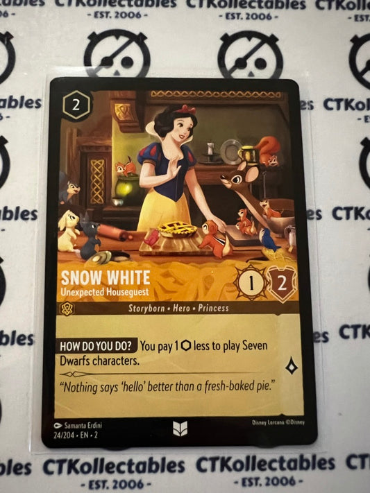 2024 Disney Lorcana Floodborn Non-Foil #24 Snow White, Unexpected Houseguest