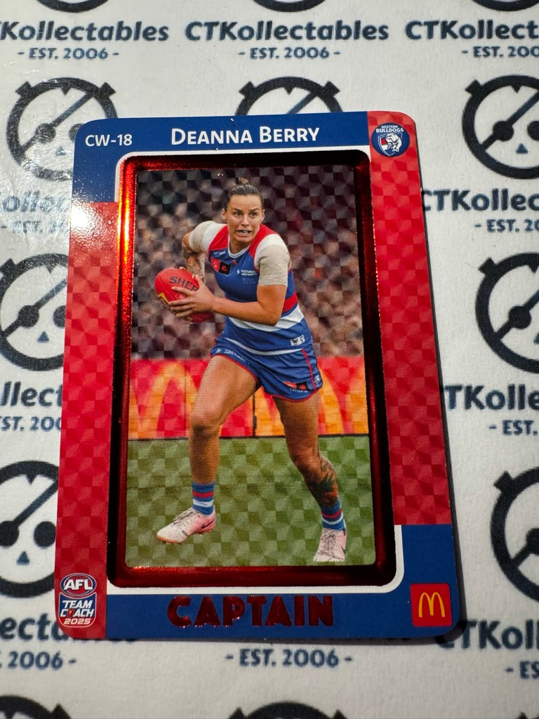 2025 AFLW Teamcoach Maccas Captain RED - Deanna Berry CW-18 Bulldogs