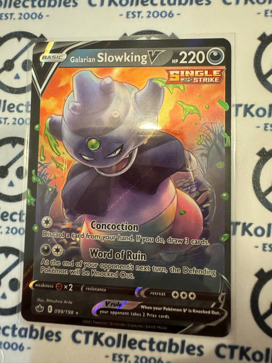 Galarian Slowking V Ultra Rare #099/198 Pokemon Card Chilling Reign