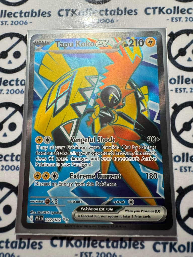 Tapu Koko Ultra Rare Full Art #222/182 2023 Paradox Rift Pokémon TCG