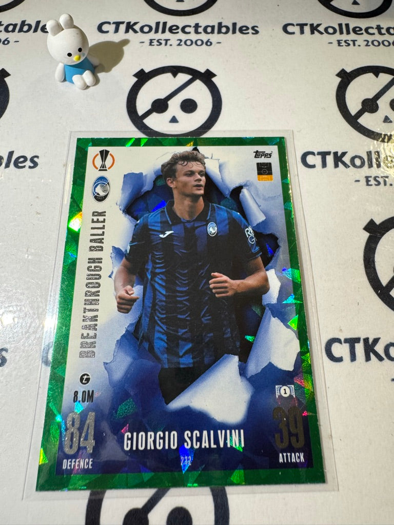 2023-24 TOPPS MATCH ATTAX BREAKTHROUGH BALLER GIORGIO SCALVINI EMERALD #232