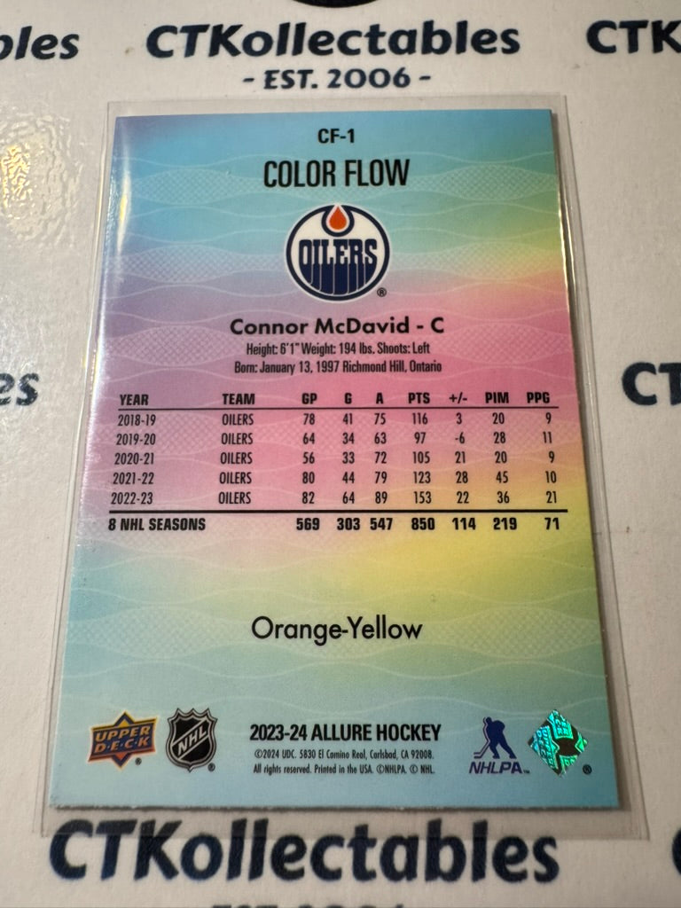 2023-24 NHL Upper Deck Allure Connor McDavid Orange-Yellow #CF-1 Oilers