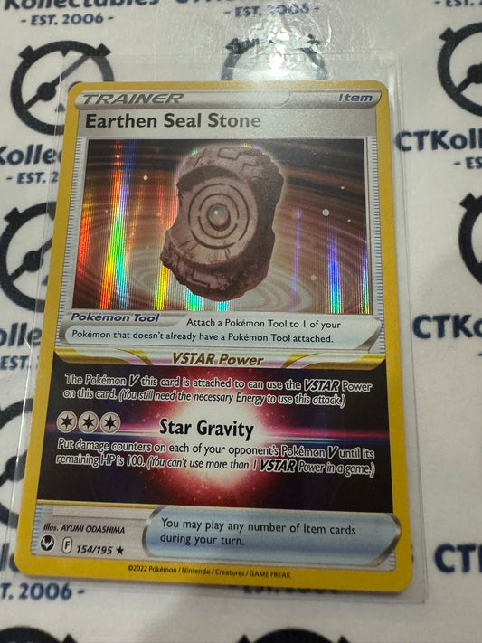 Earthen Seal Stone Holo Rare #154/195 2022 Sword & Shield Silver Tempest Pokemon
