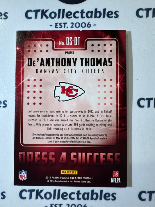 2014 Panini NFL Rookies & Stars De'Anthony Thomas Dress for success Patch #05/25 Chiefs