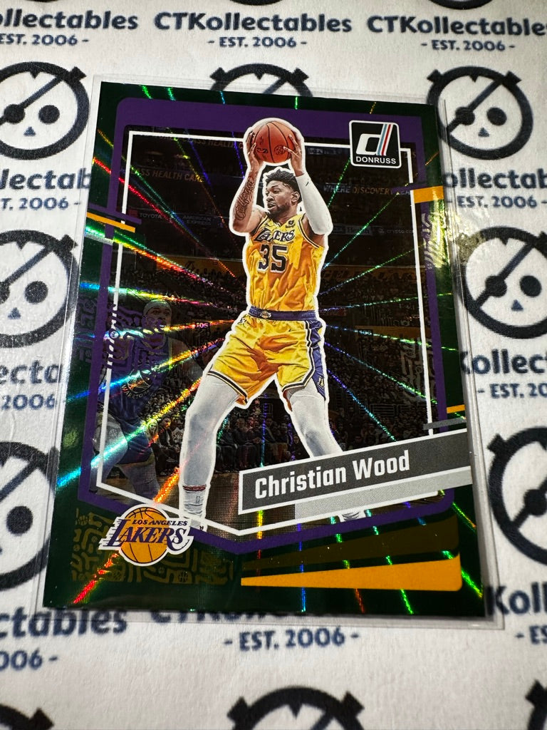 2023-24 NBA Panini Donruss Christian Wood Green Laser #62 Lakers