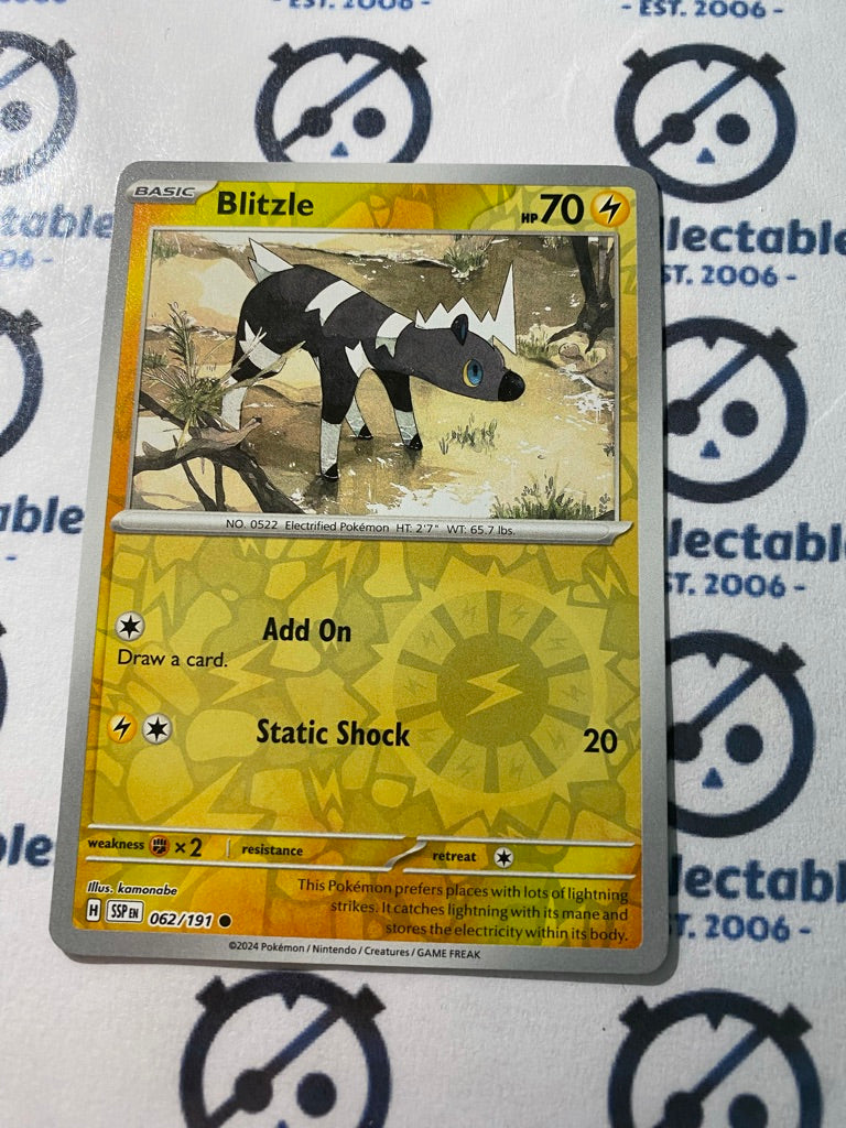 Blitzle Reverse Holo #062/191 Surging Sparks Pokémon TCG 2024