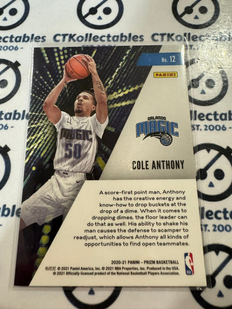 2020-21 NBA Panini Prizm Cole Anthony Instant Impact #12 Magic