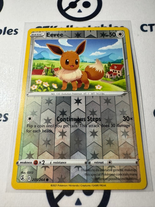 Eevee Reverse Holo #205/264 Sword & Shield Fusion Strike Pokemon