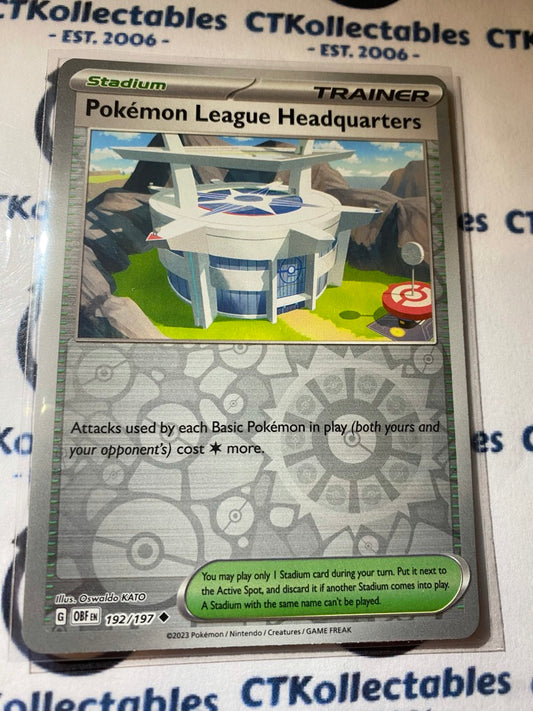 Pokemon League Headquarters Reverse Holo #192/197 2023 Obsidian Flames Pokemon Card