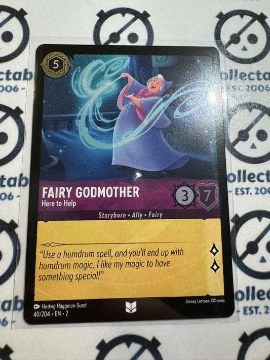 2024 Disney Lorcana Floodborn FOIL #40 Fairy Godmother, Here to Help – Uncommon