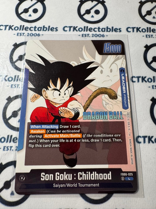 Dragon Ball Fusion World fB06 -025: Son Goku : Childhood Silver Foil L Leader