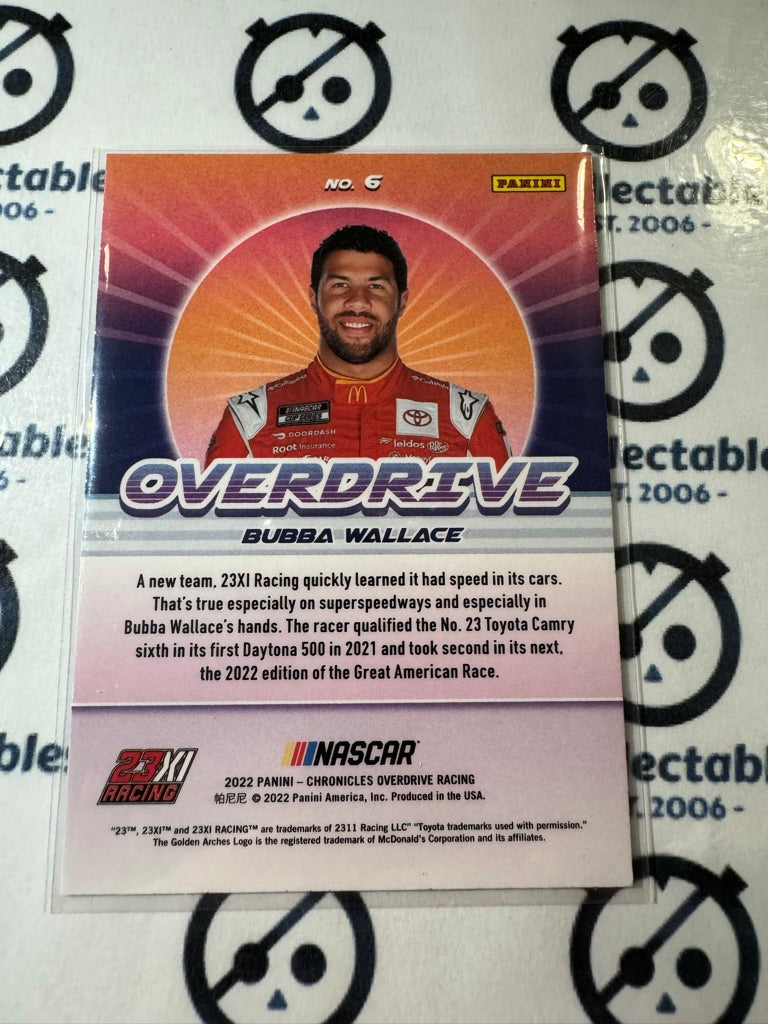 2022 Panini NASCAR Chronicles Overdrive Bubba Wallace #6