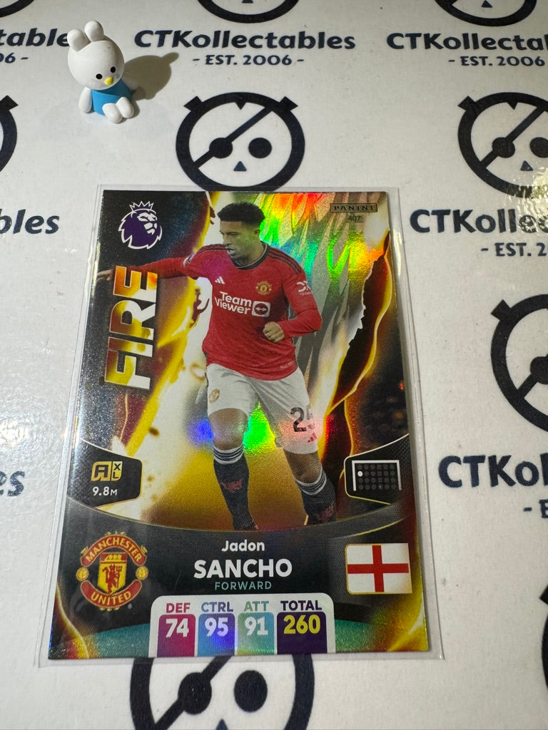 2024 PANINI ADRENALIN XL JADON SANCHO #407 FIRE EPL SOCCER CARD