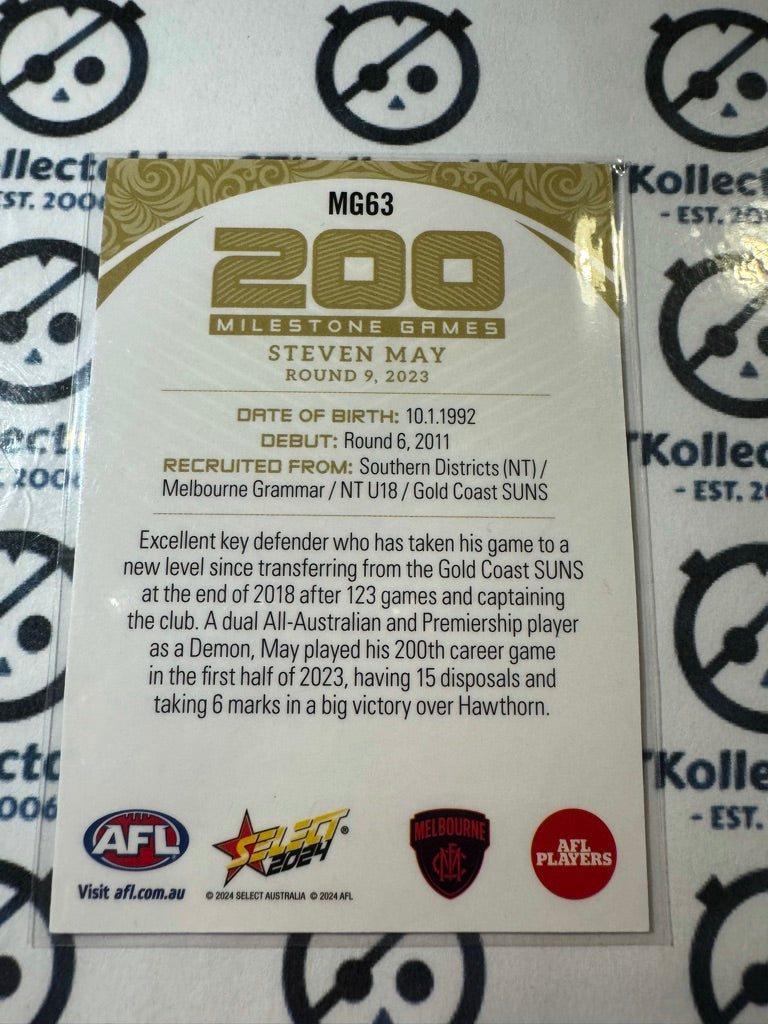 2024 AFL Footy Stars Milestone 200 Games - MG63 Steven May Demons