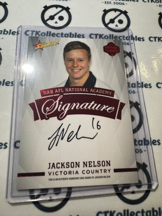 2014 Select AFL Future Force Jackson Nelson Red Signature #180/200 Eagles