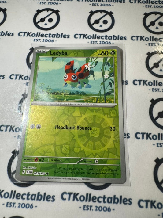 Ledyba Reverse Holo #002/142 Stellar Crown Scarlet & Violet Pokemon