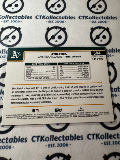 2025 Topps Series 2 Baseball  Athletics Team Card #594