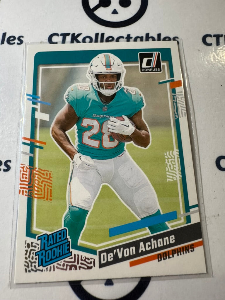 2023 NFL Panini Donruss Rated Rookie #365 De’Von Achane Miami Dolphins