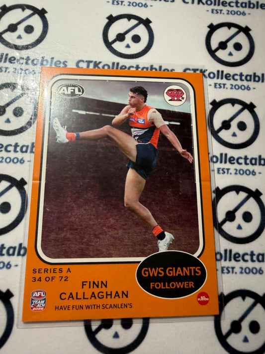 2026 Teamcoach AFL Scanlens Die-Cut Finn Callaghan 34 of 72 Giants