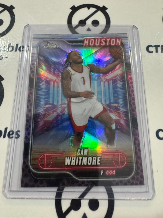 2024/25 Topps NBA Chrome Cam Whitmore 'Pink Basketball Refractor" #140 Houston