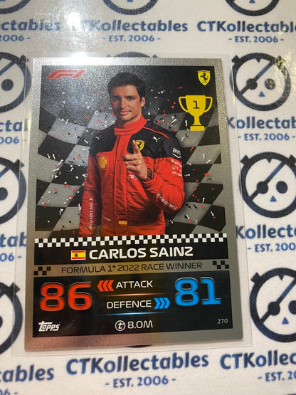 2023 Topps Turbo Attax F1 -Foil Carlos Sainz Race Winner #270 Ferrari