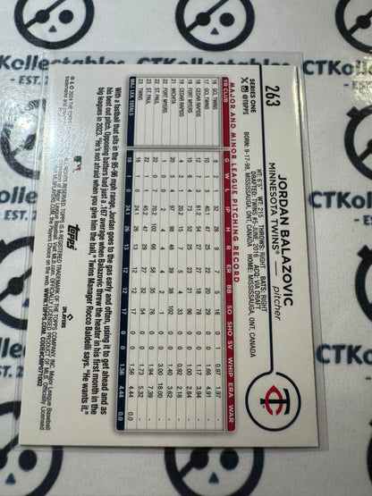 2024 Topps Series 1 Baseball #263 Jordan Balazovic Minnesota Twins Rainbow Foil