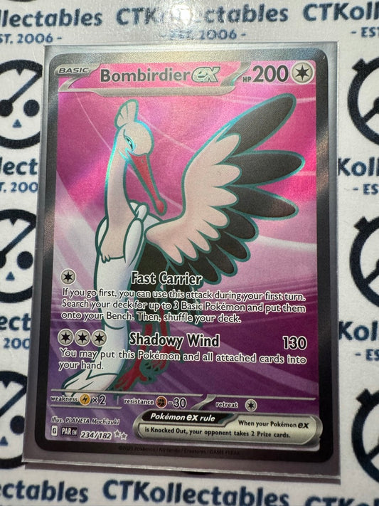 Bombirdier EX Full Art Ultra Rare #234/182 2023 Paradox Rift Pokémon TCG