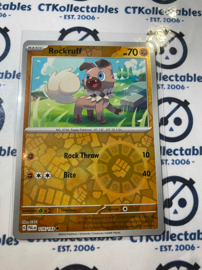 Rockruff Reverse Holo #116/193 2023 Paldea Evolved Pokemon Card