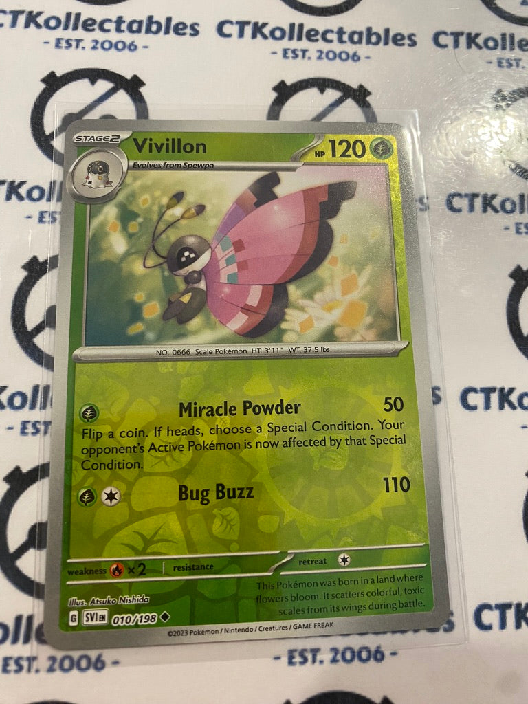 Vivillon Reverse Holo #010/198 2023 Scarlet & Violet Pokémon TCG