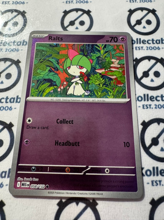 Ralts Reverse Holo #058/132 Mega Evolution Pokemon