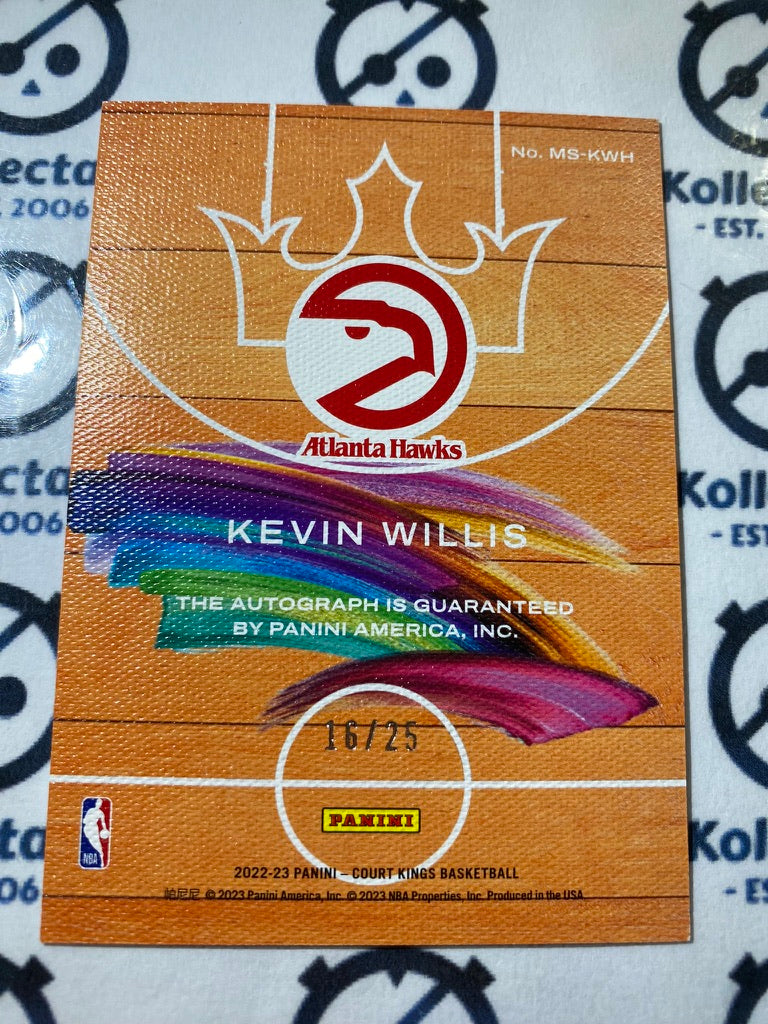 2022-23 NBA Court Kings Kevin Willis Masterstrokes Auto #16/25 Hawks