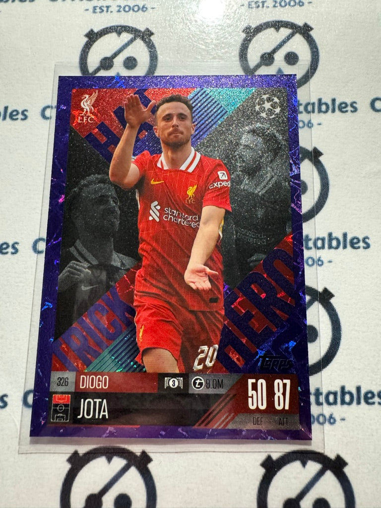 24/25 TOPPS MATCH ATTAX Diogo Jota PURPLE Hat Trick Hero #326 SOCCER CARD