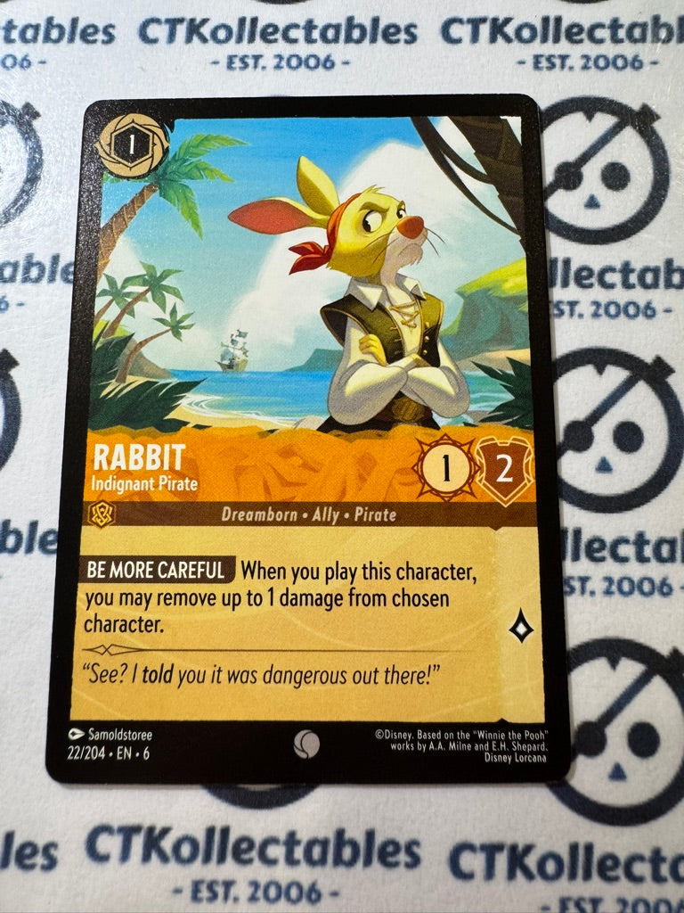 2024 DISNEY LORCANA Azurite Sea -Rabbit #22/204 NON FOIL Game Card