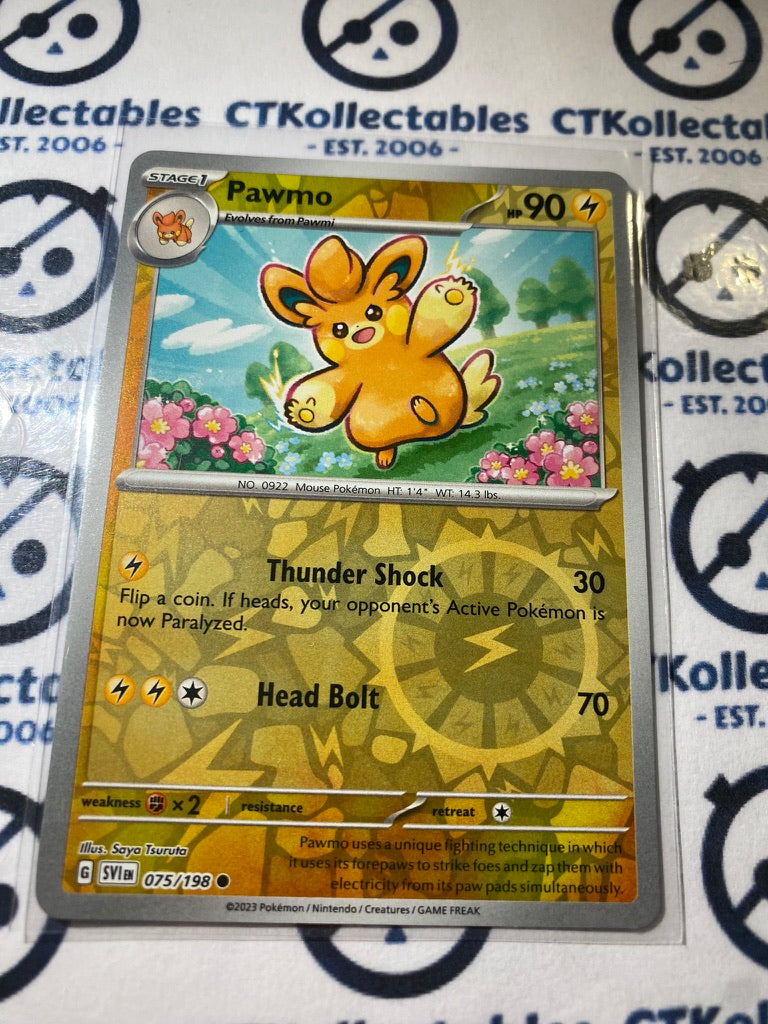 Pawmo Reverse Holo #075/198 2023 Scarlet & Violet Pokémon TCG