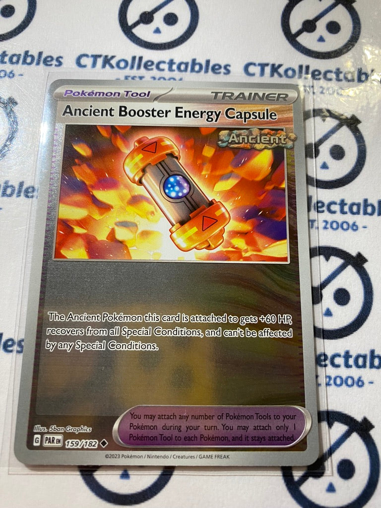 Ancient Boost energy capsule Reverse Holo #159/182 2023 Paradox Rift Pokémon TCG