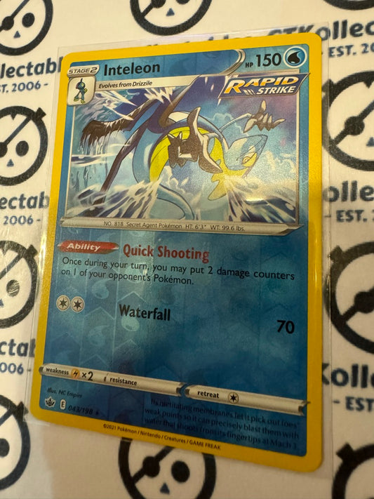 Inteleon Reverse Holo #043/198 Pokemon Card Chilling Reign