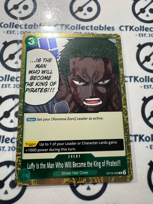 One Piece : Legacy of the Master FOIL OP12-039 – Luffy Is the Man Who Will -Rare