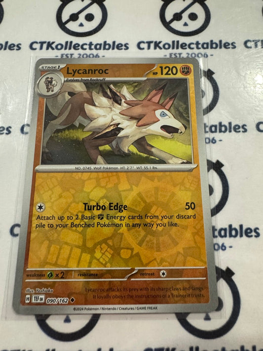 Lycanroc Reverse Holo Scarlet & Violet Temporal Forces # 090/162 Pokemon