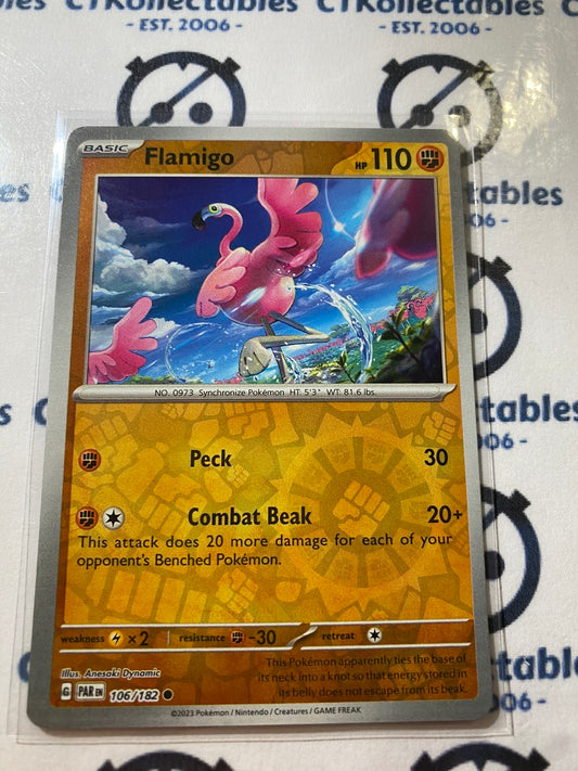 Flamigo Reverse Holo #106/182 2023 Scarlet & Violet Paradox Rift Pokémon TCG