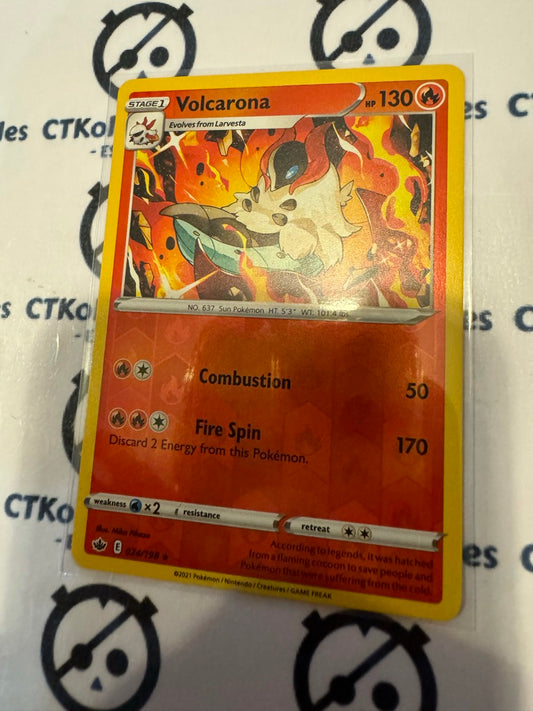 Volcarona Reverse Holo #024/198 Pokemon Card Chilling Reign