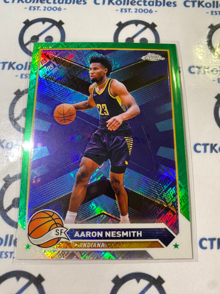 2023/24 Topps NBA Chrome Aaron Nesmith Green Logo Refractor #103 Pacers