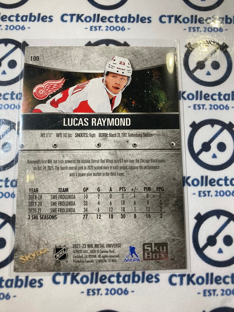 2021/22 Skybox NHL Metal Universe Lucas Raymond RC #190 Red Wings